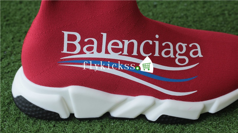 Balenciaga Pattern Speed Trainer Sock Red